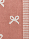 Bow Print Knit Baby Blanket | Pink