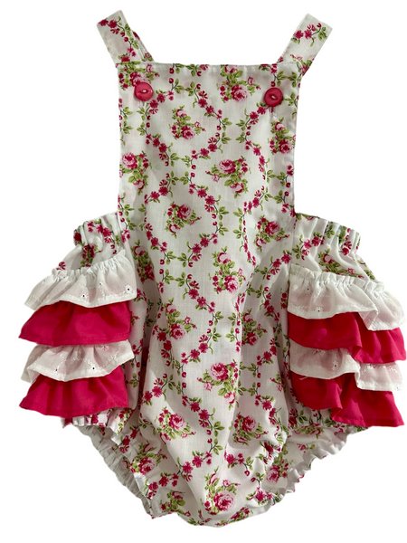 Handmade Vintage Style Floral Romper Sz18 mth