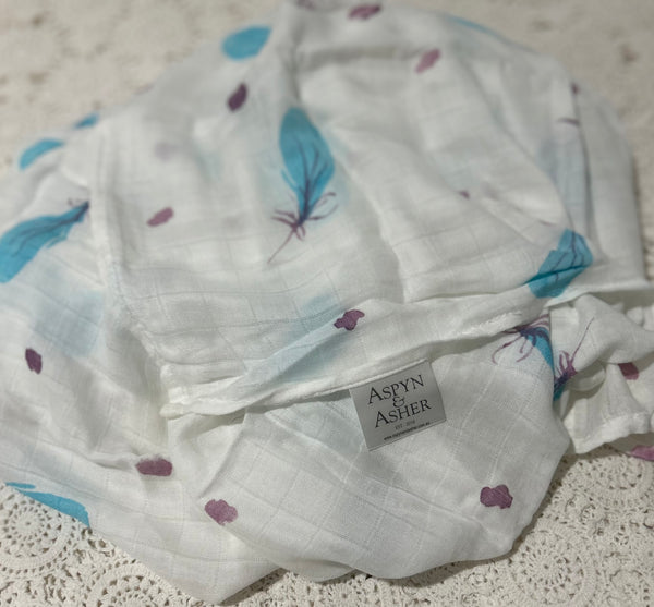 Bamboo Muslin Wrap - Feather - white LAST ONE