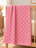 Diamond Knit Baby Blanket | Coral Pink