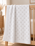 Diamond Knit Baby Blanket | White