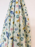 Sea Life Cotton Muslin Baby Wrap – Pale Green