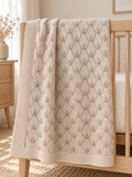 Diamond Knit Baby Blanket | Beige
