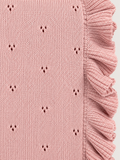 Ruffle Trim Knit Baby Blanket | Blush Pink