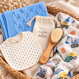 Baby Essentials Bundle – Wrap, Blanket & Brush