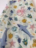 Sea Life Cotton Muslin Baby Wrap – Pale Green