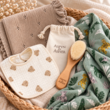 Baby Essentials Bundle – Wrap, Blanket & Brush