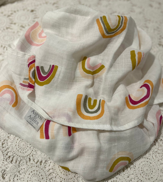 Rainbow Love Cotton Muslin Wrap Aspyn and Asher