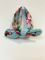 Newborn Jersey Knit + Headband with Knot - Mint