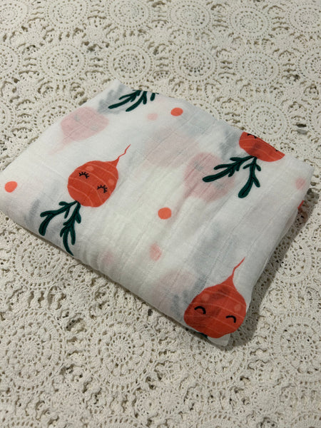 Bamboo Muslin Wrap - Radish