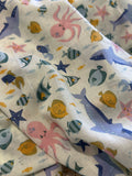 Sea Life Print Cotton Muslin Wrap