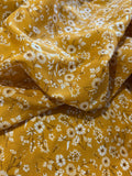Mustard Daisy Print Cotton Muslin Wrap