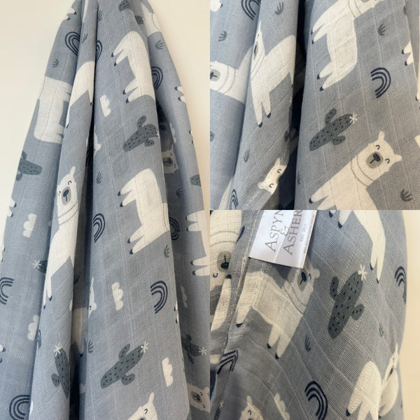 Llama Bamboo Wrap Muslin