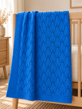 Diamond Knit Baby Blanket | Cobalt Blue