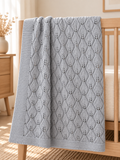 Diamond Knit Baby Blanket | Grey Marle
