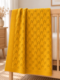 Diamond Knit Baby Blanket | Mustard