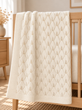 Diamond Knit Baby Blanket | Cream