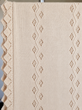 Lace Stripe Crochet Edge Knit Baby Blanket | Oatmeal